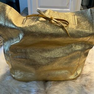 Gold leather purse